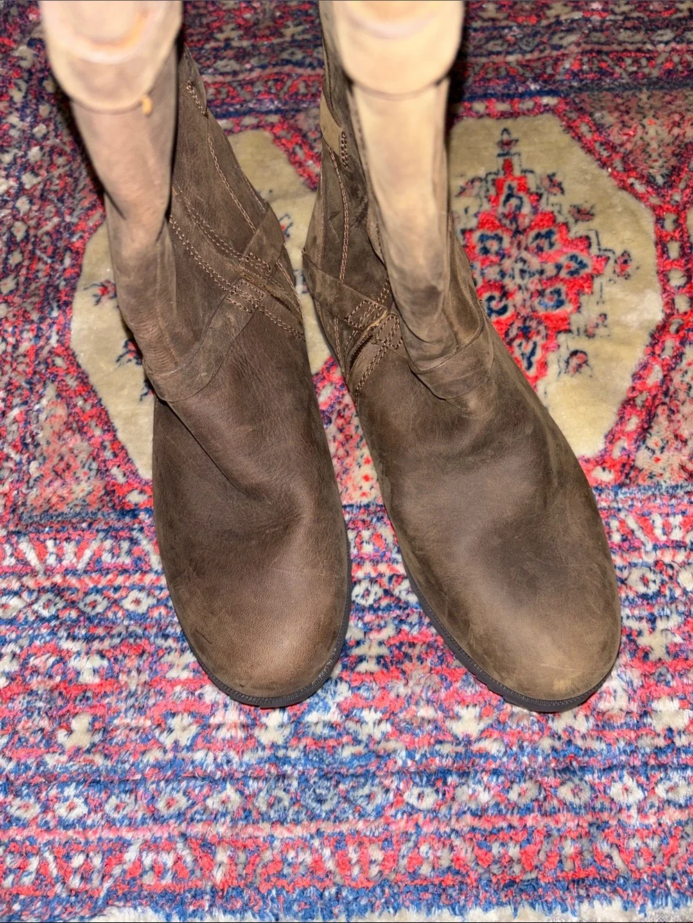 Teva De La Vina Brown Waterproof Leather Mid-Calf Riding Boots